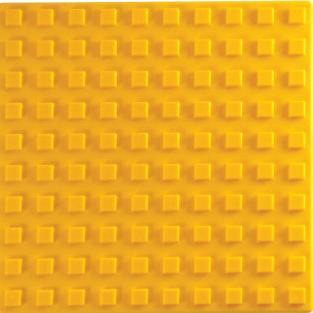 Тактильная плитка ПВХ 300Х300 Квадратный Риф Опасность желтая для инвалидов