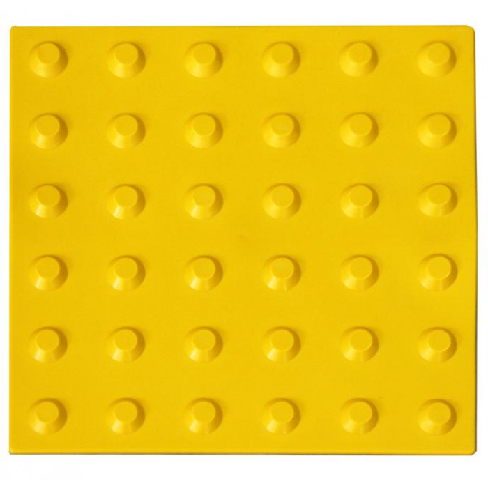 Доступная среда Тактильная плитка покрытие ТПУ 300Х300 мм Конусный Риф препятствие желтая для инвалидов